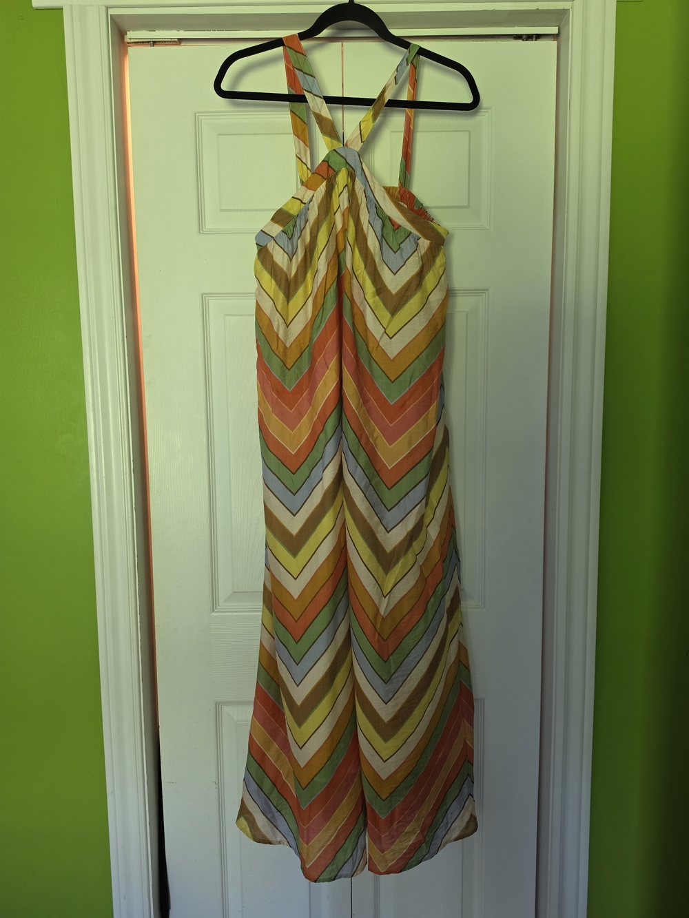Striped Chevron Maxi Dress in Multicolor
